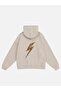 Women's Leo Thunder Printed Hooded Fleece Oversize Sweatshirt