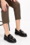 Women's Black Patent Genuine Leather Loafer - 4