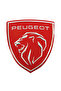 Peugeot Logo New Rigging 3D METALLIZED Sticker Aluminum 2 Pieces Embossed Label 7 cm x 8 cm