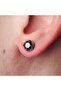 Black Zircon Stone Unisex Steel Earrings