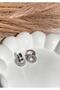 Silver Color Zircon Stone Disc 316L Steel Earrings - 2
