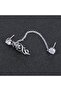Gothic Skull Dangle Zircon Stone Vintage Nail Model Stainless & Tarnish-Resistant 316L Steel Earrings - 2