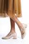 Women's Patent Leather Double Strap Blunt Toe Short Thick Heeled Shoes - 2