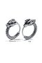 Ouroboros Dragon 316L Stainless Gothic Dragon Design Biker Earrings - 4