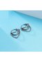 Vintage Gothic Double Hoop Chain Stainless Tarnish 316L Steel Earrings - Perforated and Wearing - 3