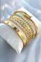 5-Piece Zircon Stone Gold Women's Bracelet Combination - 2