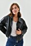 Siyah Oversize Bomber Ceket - 3