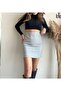 Women's Checkered Gray Mini Skirt - 8