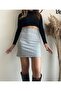 Women's Checkered Gray Mini Skirt - 6