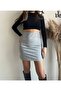Women's Checkered Gray Mini Skirt - 3