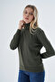 Khaki 100% Organic Cotton Turtleneck Sweater - 4