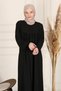 Shirred Robadan Buttoned Front Viscose Fabric Tesseture Clothing Mother Dress Prayer Dress - 6