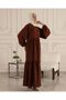 Front Zipper Two Layers Ruffle Detailed Aerobin Hijab Dress Prayer Dress Mother's Dress - 3