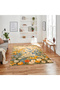 Paris Collection Modern Decorative Carpet with Floral Motif in Orange Tones Paris12 - 2