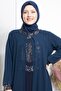 Sequin Embroidered Evening Dress Navy Blue Tbs2305 - 4