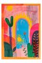 Paris Collection Multicolored Sun and Cactus Patterned Modern Decorative Carpet Paris09