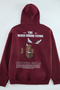 Burgundy Oversize/Wide Cut Hooded Printed Fleece Cotton Sweatshirt Tmnaw24Sw00136 - 2