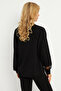Women's Black Lace Detailed Sweatshirt Ey2906 - 6