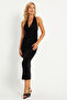 Black Midi Christmas Dress - Backless Degaje Gc177