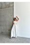 White Long Dress - Rope Tie and Low Cut Waist and Back - 2