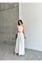 White Long Dress - Rope Tie and Low Cut Waist and Back - 4