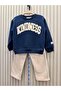 Girl's Cotton Sweatshirt and Tracksuit Set - Kidness Patterned - 3