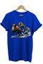 Hunting Hunter Pig Hunting and Hunting Dogs Printed Regular Fit 100% Cotton Blue T-Shirt