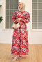 Mokashopin Patterned Dress Gray-Red - 10067.1778.