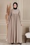 Shirred Robadan Buttoned Front Viscose Fabric Tesseture Clothing Mother Dress Prayer Dress