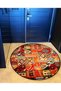 Mira Round Multicolor Patchwork Ethnic Pattern Woven Base Modern Decorative Carpet 5792 - 4