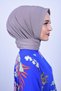 Women's Hijab Snap Neck Collar Hijap Bonnet Shawl - Mink - 4