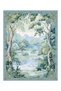 Paris Collection Modern Decorative Carpet with Nature Pattern in Blue Tones Paris11