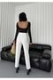 -3021 WOMEN'S WAIST SEWING DETAILED BELLY SLIM BAG Gathering PANT - 6