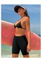 Women's Black High Waist Daily Sports Sea Pool Short Biker Leggings with a Slimming Effect - 3