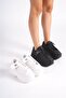 White Lace-Up High Sole Skin Casual Women's Sneaker Sports Shoes - 7