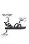 Women's Three Twist Pattern Striped Shiny Black Comfortable Low Flat Sole Summer Women's Black Sandals Slippers - 2
