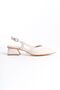 Cream Low Thick Heeled Side Buckle Women's Evening Dress Classic Heeled Shoes - 5
