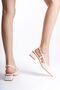 Cream Low Thick Heeled Side Buckle Women's Evening Dress Classic Heeled Shoes - 4