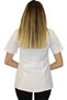 Shirt Collar Women's Short Length Short Sleeve Doctor Apron, Teacher Apron Hospital Jersey White Apron - 2