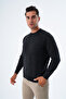 Men's Anthracite 100% Cotton Crew Neck Knitwear Sweater Trist-1101 - 3