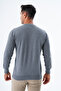 Dark Gray Men's Cotton V-Neck Knitwear Sweater - 6