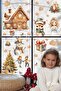 New Year's Tale, Cute Christmas Figures Sticker Set, Winter Christmas Ornament Sticker Glass Wall Sticker