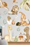 Dinosaurs in Watercolor Shades Sticker Set, Dinosaur Themed Wall Glass Sticker Set