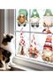 New Year's Cute 6-Piece Gnomes Children's Room Glass Wall Sticker Set