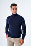 Men's Navy Blue 100% Cotton Turtleneck Sweater Trist-1105 - 2