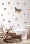 Vintage Butterfly And Flowers Kids Baby Room Sticker Set