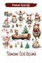 Snowy Forest Transparent Winter Concept New Year Glass Wall Sticker Set, Cute Animals Christmas Sticker - 3