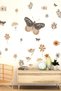 Vintage Butterfly And Flowers Kids Baby Room Sticker Set - 2