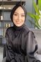 Shawl Black Imported Fabric Snap Fastener Shawl Syr002 - 2