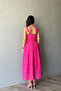Fuchsia Strap Apparatus Detailed Embroidered Dress - 5